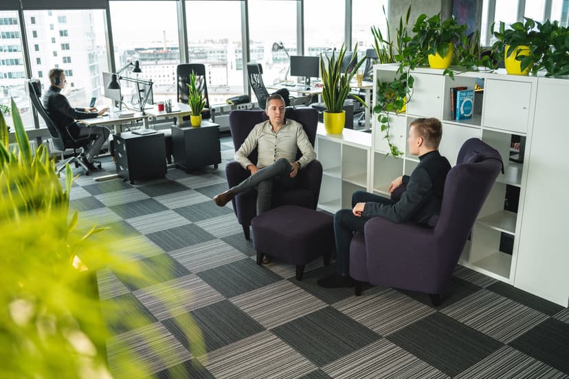 Team collaboration in modern office